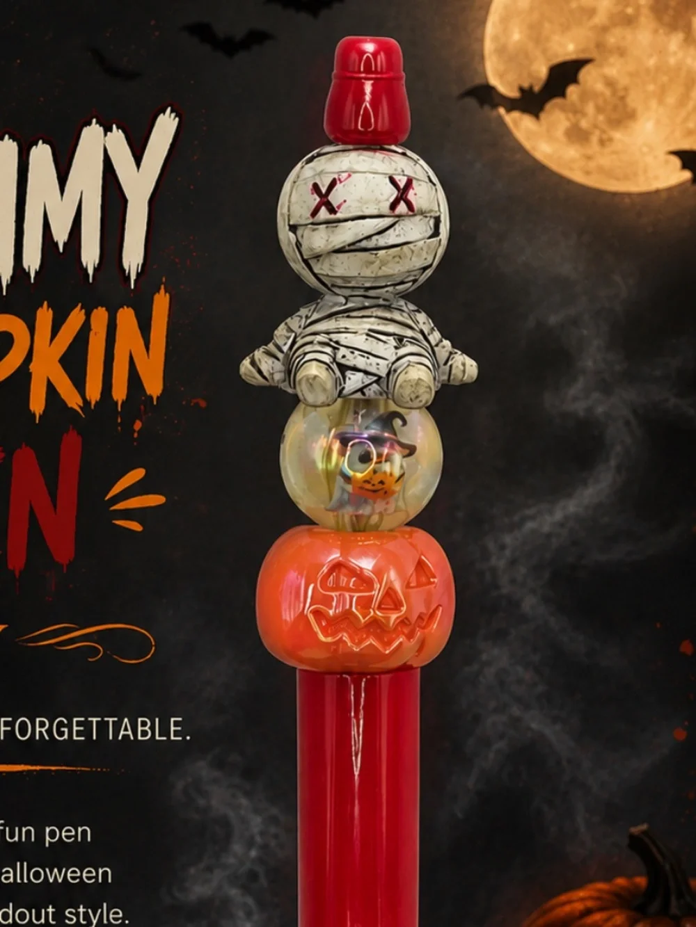 Mummy Pumpkin Halloween Beaded Pen